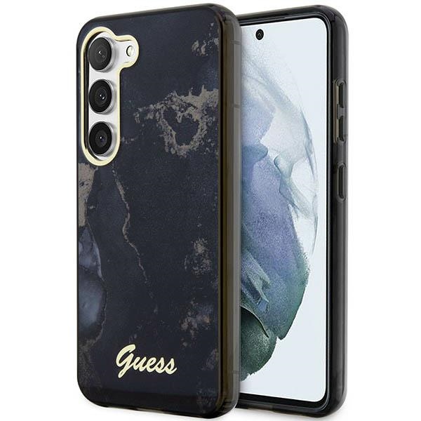 Guess GUHCS23SHTMRSK S23 S911 чёрный/чёрный жёсткий чехол Golden Marble Collection