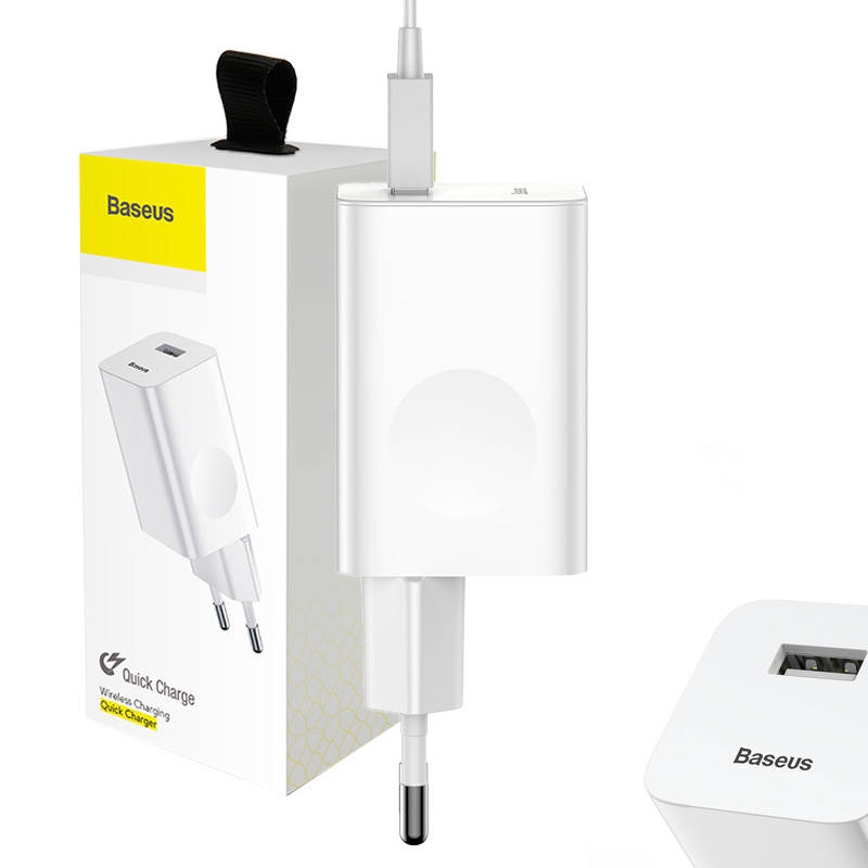 Baseus ātrās uzlādes USB 3.0 lādētājs (balts)