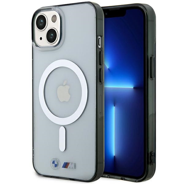 BMW Sudraba Gredzens MagSafe apvalks iPhone 14 Plus - caurspīdīgs