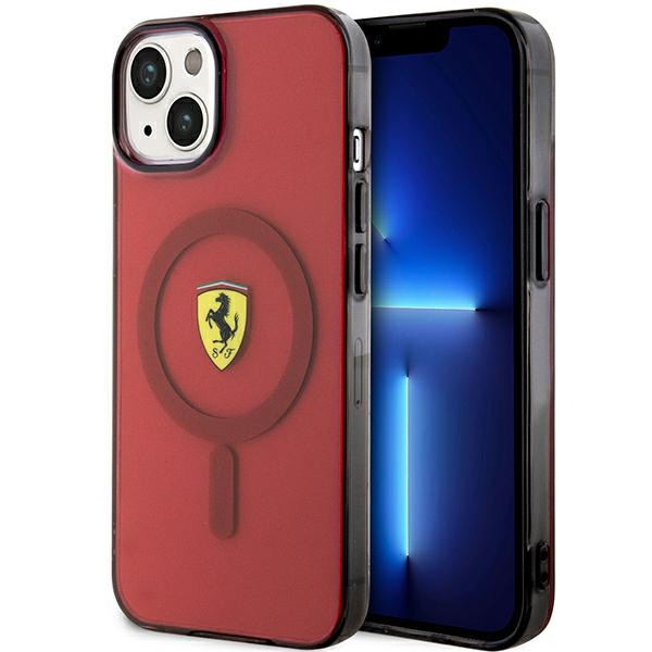 Ferrari FEHMP14SURKR iPhone 14 6.1" sarkans cietais viedtālruņa apvalks daļēji caurspīdīgs magnētiskais (MagSafe)