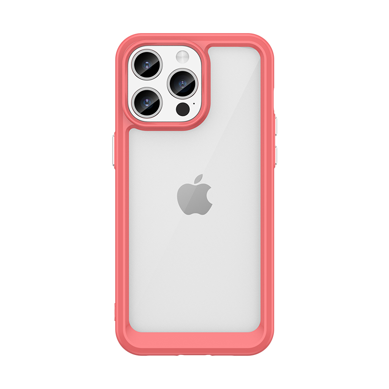 Усиленный чехол с гибкой рамкой для iPhone 15 Pro Max Outer Space - красный