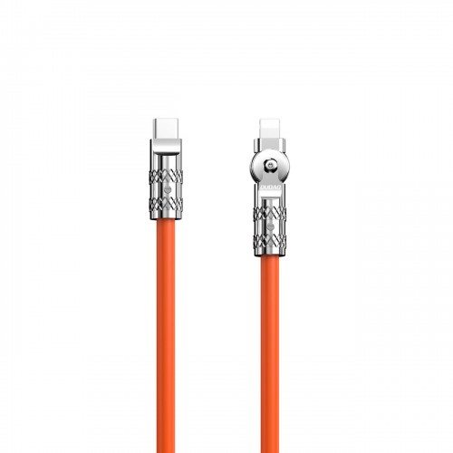 USB kabelis Dudao L24CL (180' stūris) Oranžs Type-C / Lightning 100cm (līdz 30W)