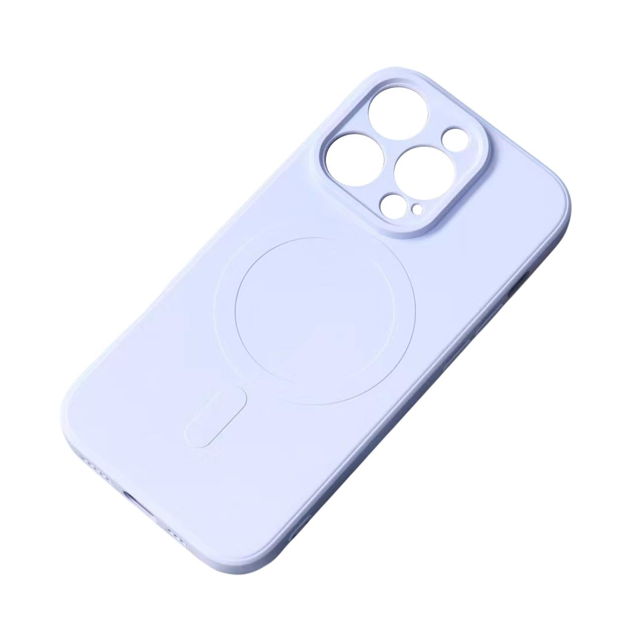 Magnētiskā saderīgs silikona viedtālruņa apvalks iPhone 15 Pro Max - zils