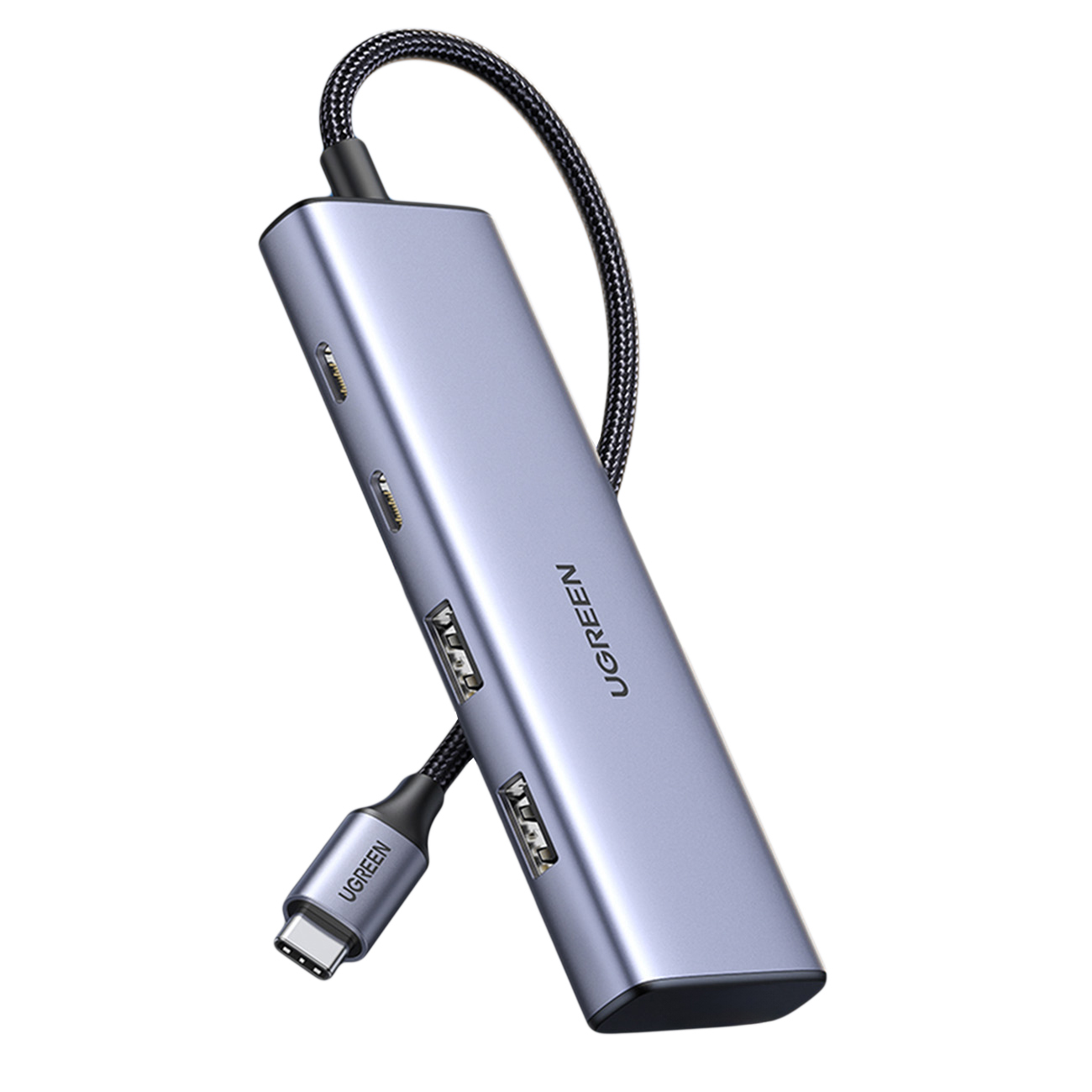 Ugreen CM473 sadalītājs USB-C - 2x USB-A / 2x USB-C 20cm - pelēks