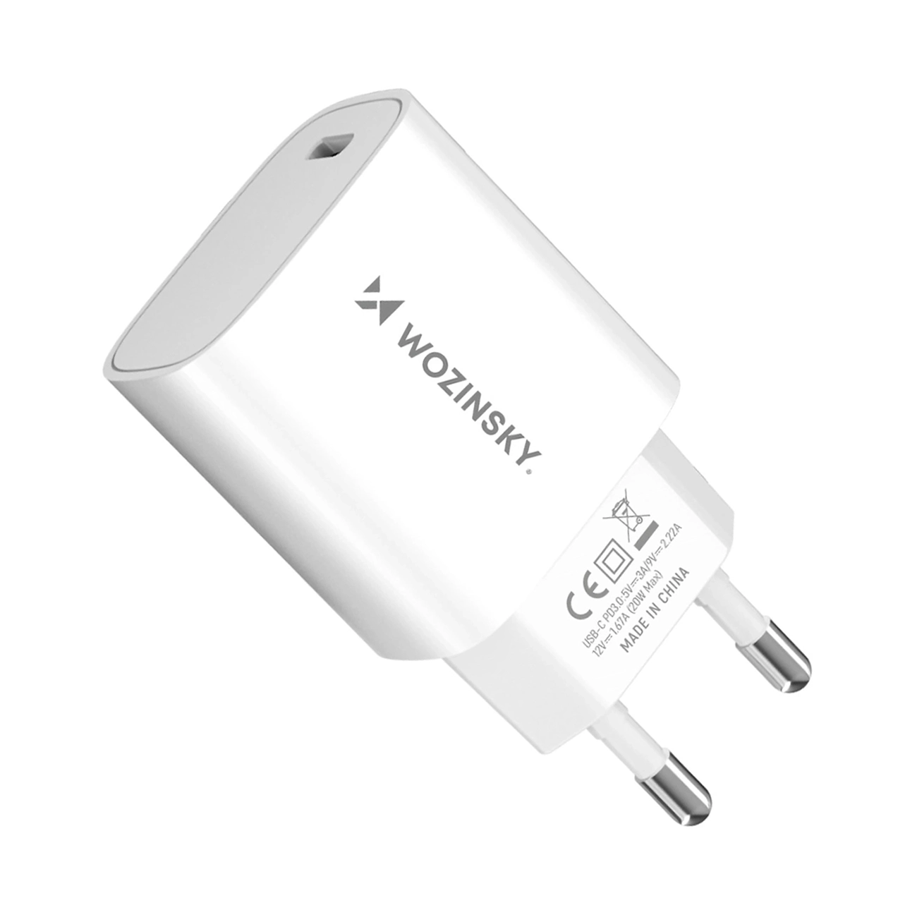 Wozinsky WGWCCW 20W USB-C сетевое зарядное устройство - белое