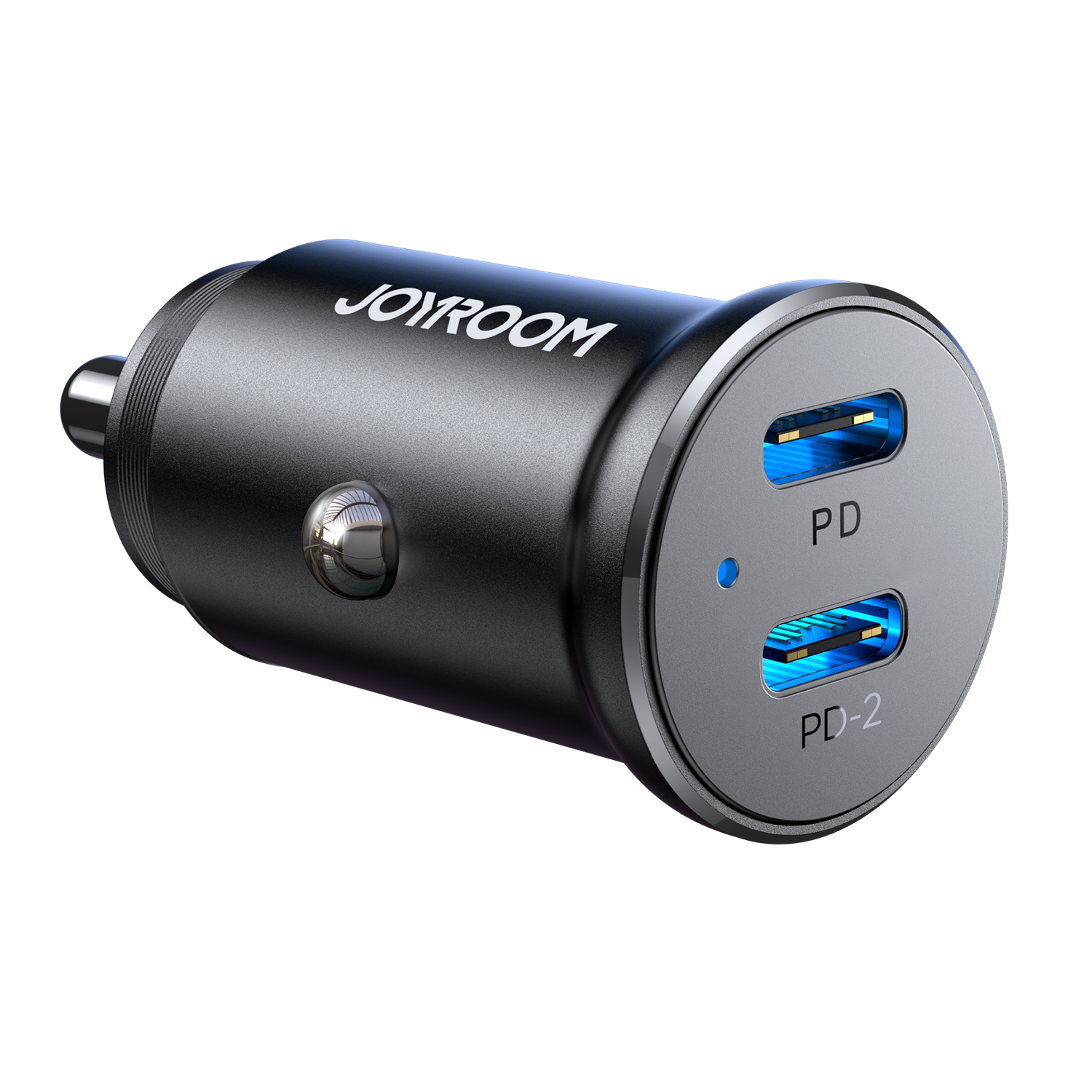 Joyroom JR-CCN06 30W 2x USB-C mini automašīnas lādētājs metāla - melns