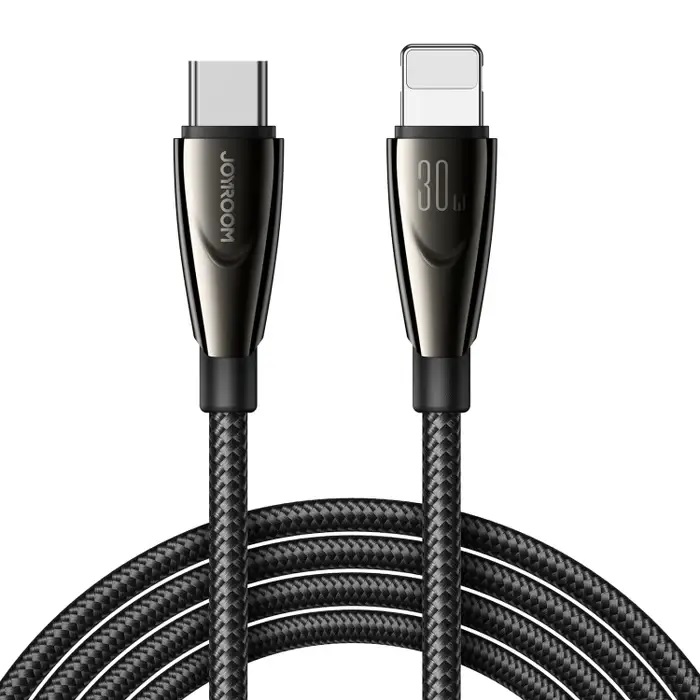 Joyroom Pioneer sērijas SA31-CL3 USB-C / Lightning 30W 1.2m kabelis - melns