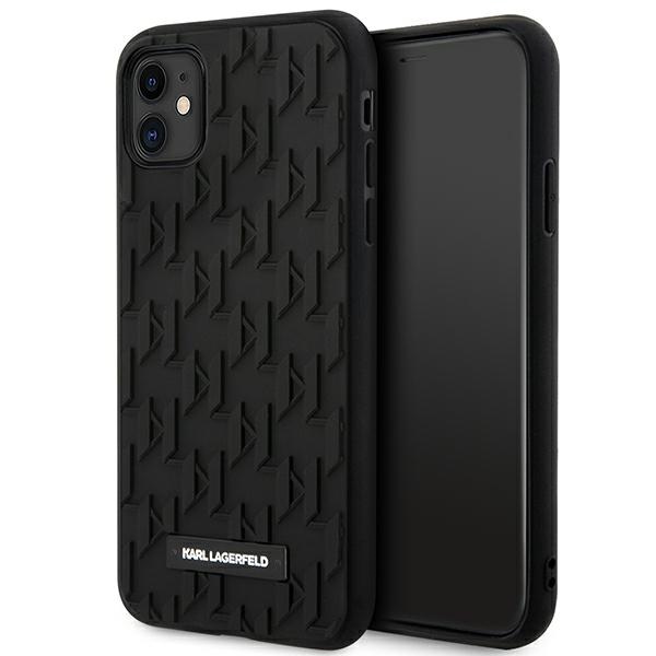 Karl Lagerfeld KLHCN61RUPKLPK 3D Monogram vāciņš ierīcei iPhone 11 / XR 6.1", melns