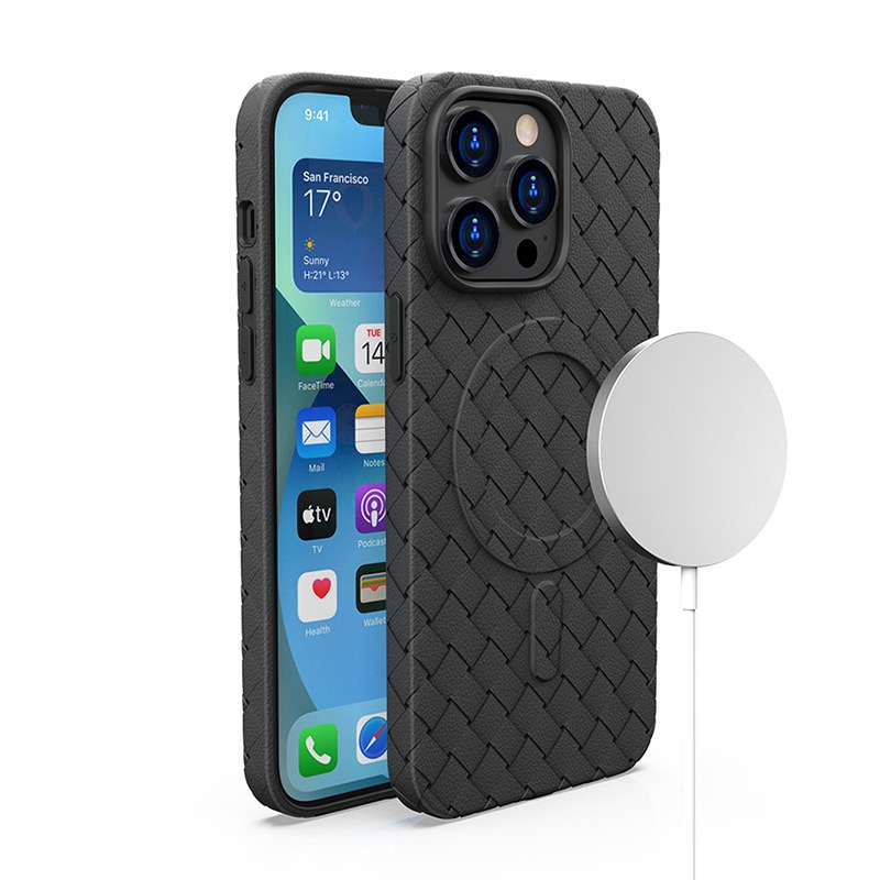 Magnētiskais pīts apvalks iPhone 15 Pro - melns