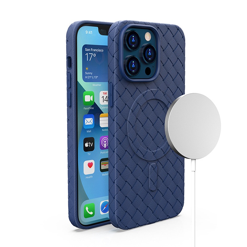 Magnētiskais pīts apvalks iPhone 15 Pro - tumši zils