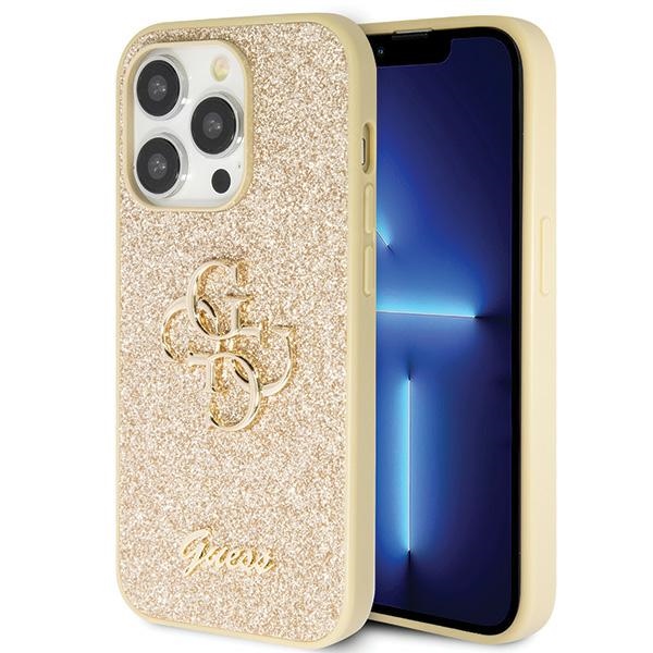 Guess GUHCP14LHG4SGD viedtālruņa apvalks iPhone 14 Pro – zeltains Spīdīgs Script Big 4G