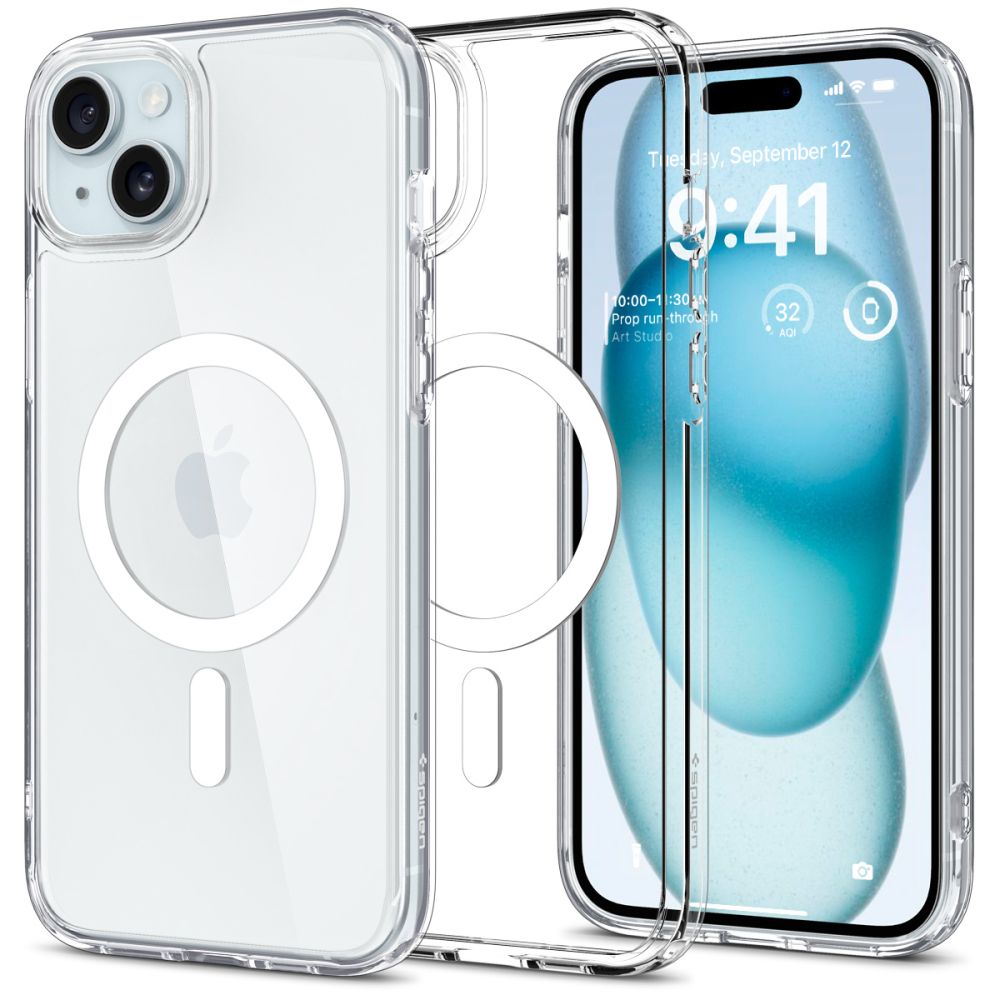 Spigen Ultra Hybrid Mag viedtālruņa apvalks ar MagSafe iPhone 15 Plus - balts