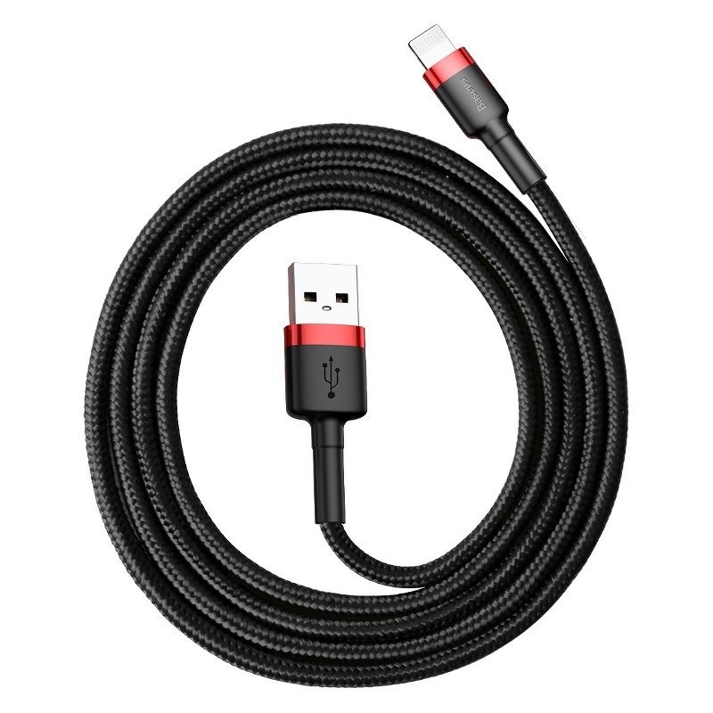 Baseus Cafule USB Lightning kabelis 1,5A 2m (melns+sarkans)