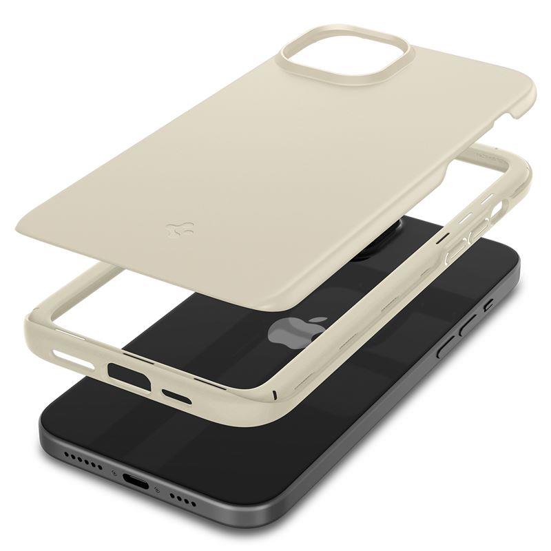 Spigen Thin Fit viedtālruņa apvalks iPhone 15 Plus - bēšs