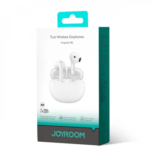 Bezvadu austiņas Joyroom JR-FB2 baltas (Bluetooth 5.3)