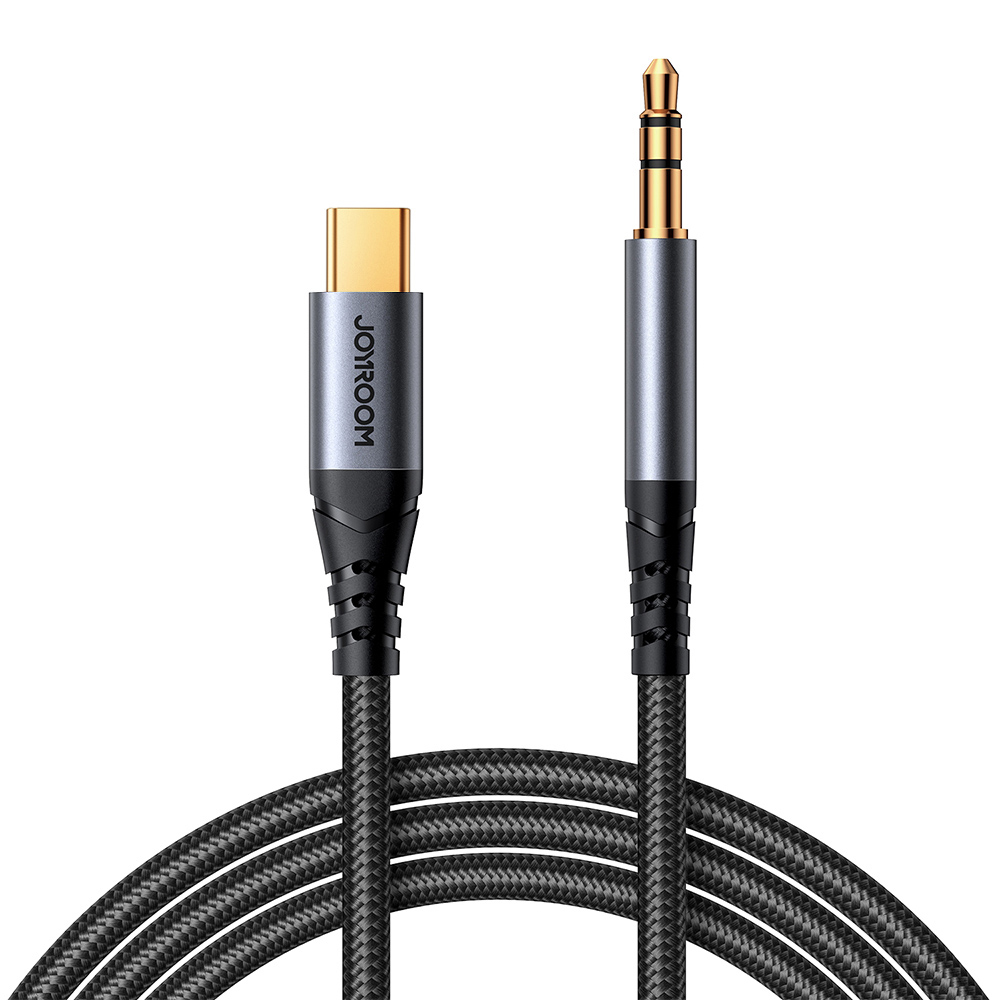 Joyroom Audio Transfer Series SY-A07 mini ligzdas 3.5 mm / USB-C kabelis 1.2 m - melns