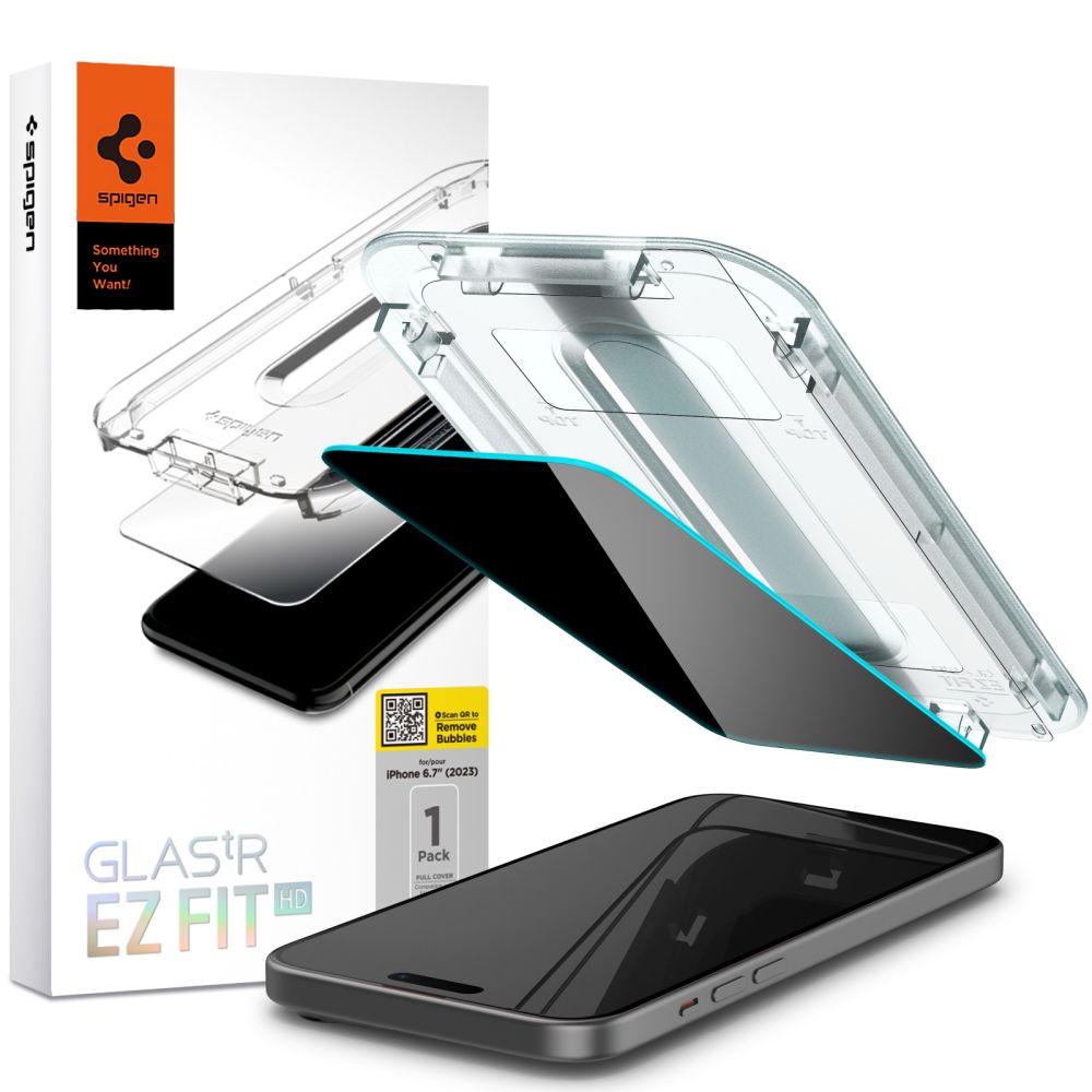 Spigen Glas.tR EZ Fit Privacy закалённое стекло для iPhone 15 Plus