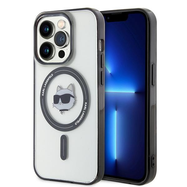 Karl Lagerfeld KLHMP15XHCHNOTK iPhone 15 Pro Max 6.7" caurspīdīgs cietais apvalks IML Choupette's Head MagSafe