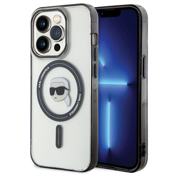 Karl Lagerfeld KLHMP15XHKHNOTK iPhone 15 Pro Max 6.7" caurspīdīgs cietais apvalks IML Karl's Head MagSafe