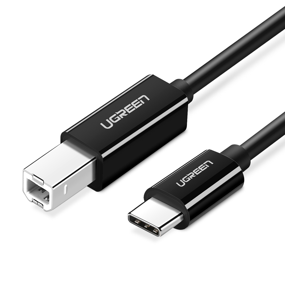 Ugreen US241 USB-C 2.0 - USB-B kabelis 1m - melns