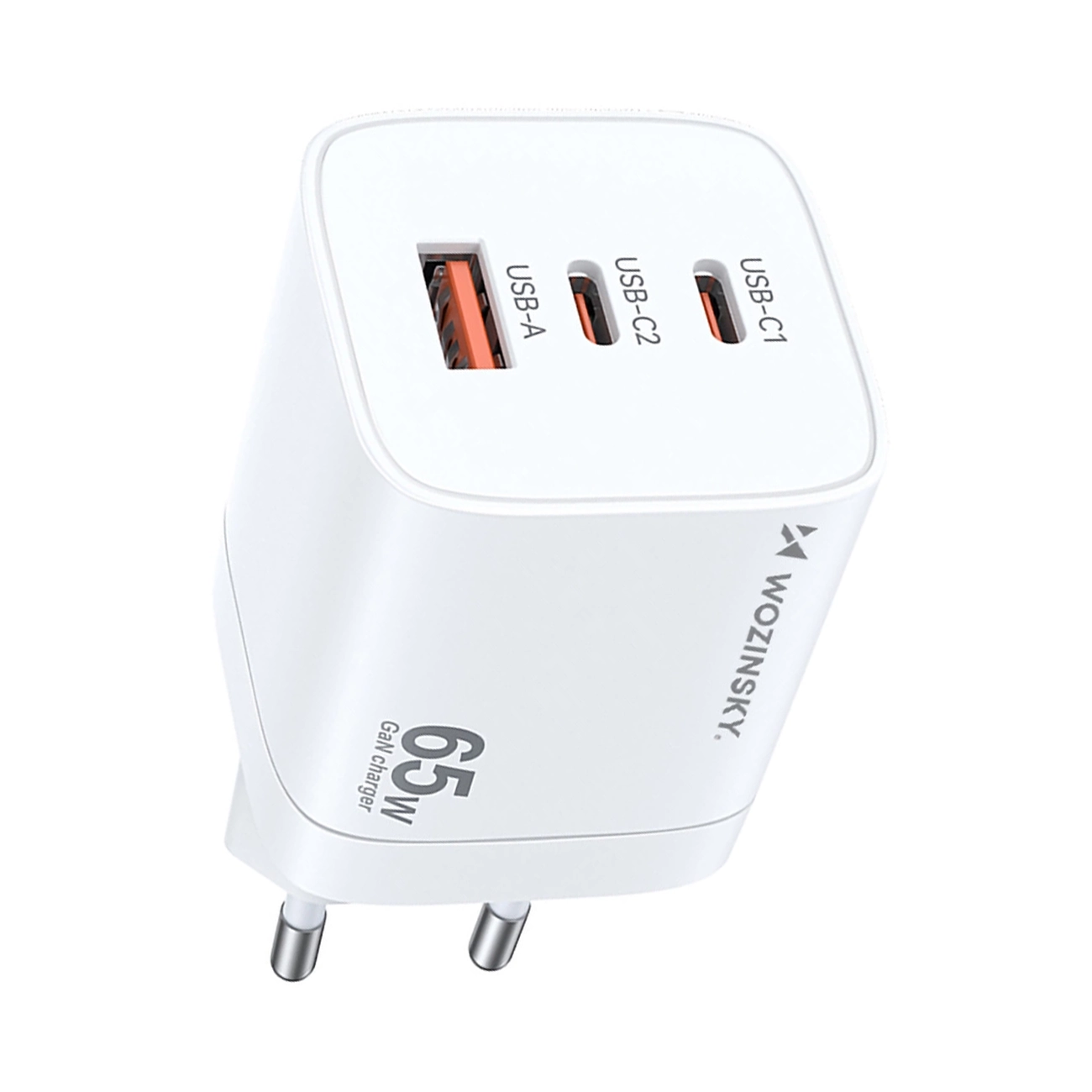 Wozinsky CGWCW 65W GaN сетевое зарядное устройство USB-A 2x USB-C - белый