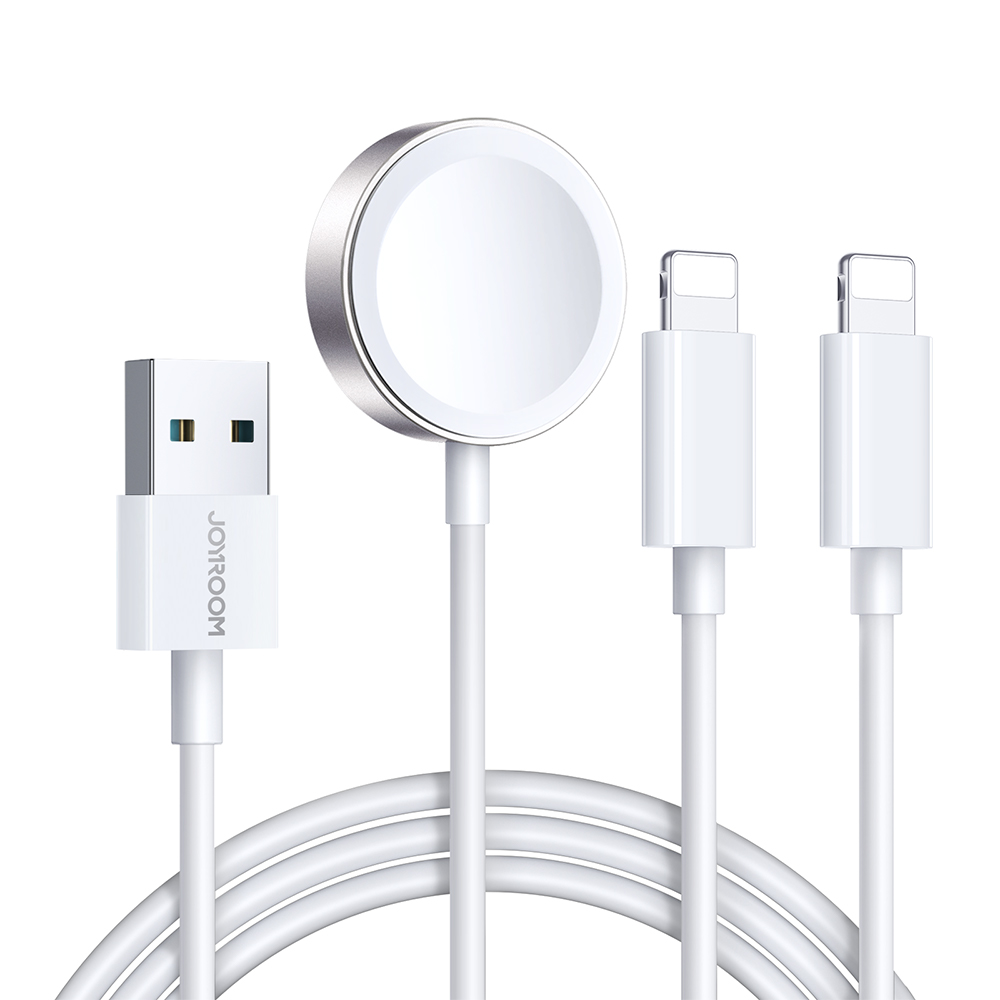 Joyroom S-IW007 3-in-1 magnētiskais uzlādes kabelis USB-A - Lightning 1.2m - balts