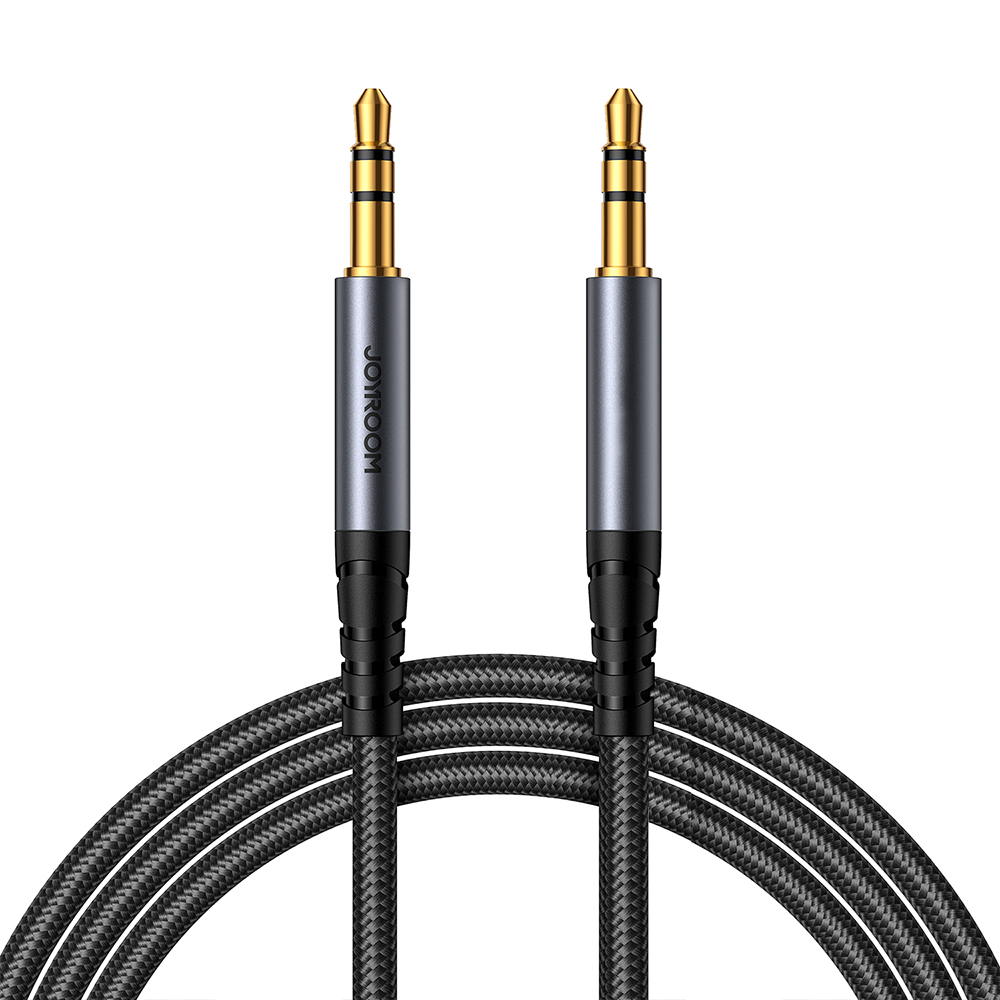 Joyroom stereo audio kabelis AUX 3.5 mm mini ligzda 1.2m melns (SY-A08)