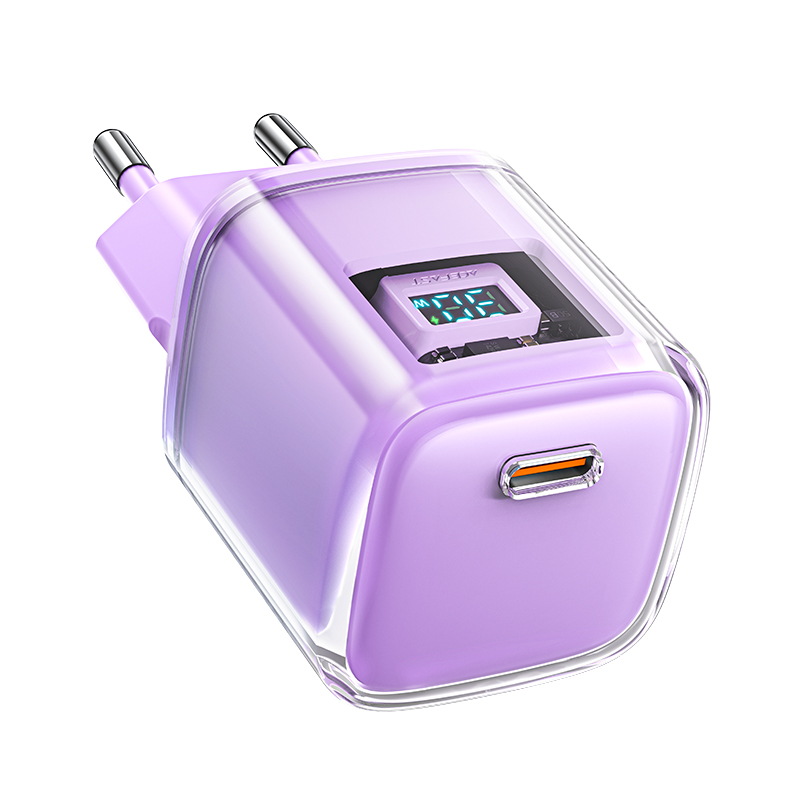 Acefast A53 PD 30W GaN USB-C lādētājs ar ekrānu - violets