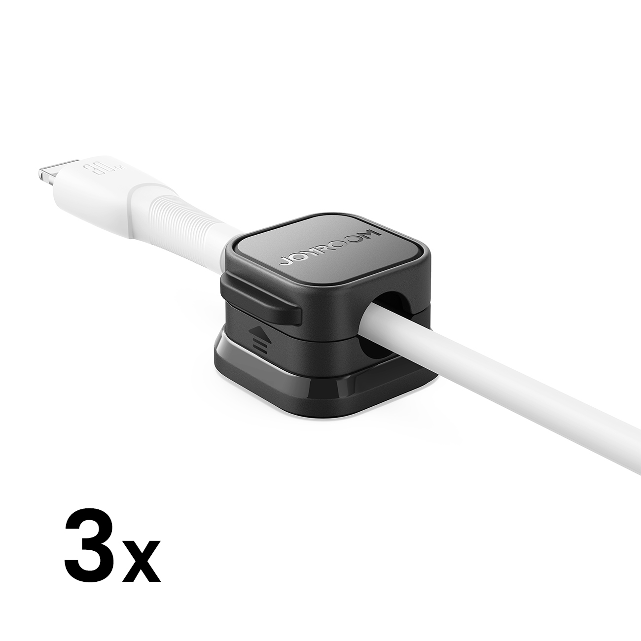 Joyroom JR-ZS368 magnētiskais kabeļu turētājs - melns (3 gab.)