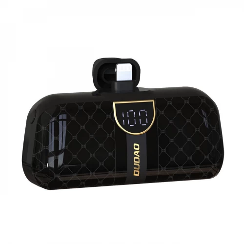Power Bank Dudao "K20SL" Melns 5000mAh + iebūvēts Lightning savienojums