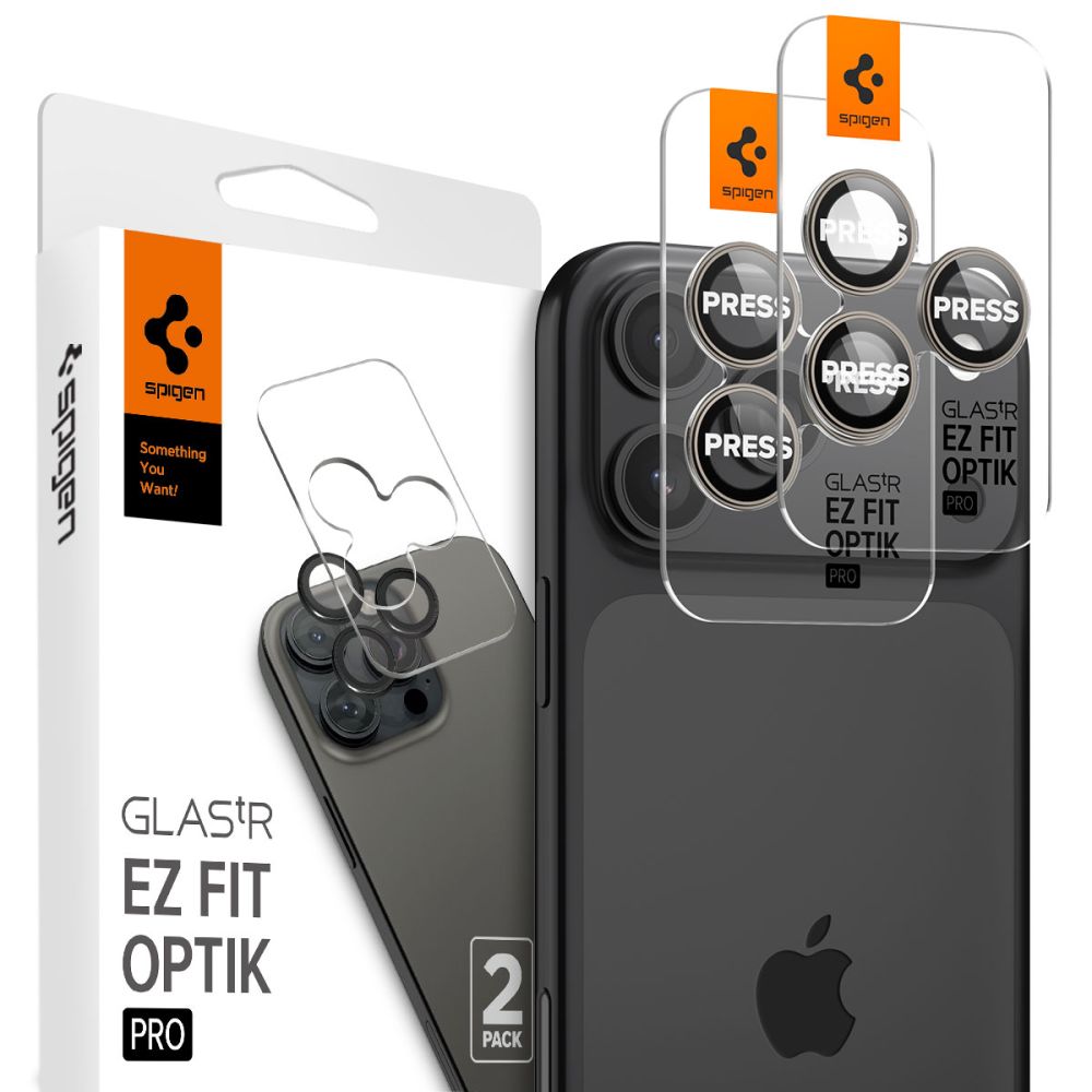Spigen Optik.tR EZ Fit kameras aizsargs iPhone 14 Pro / Pro Max / 15 Pro / Pro Max – dabīgais titāns, 2 gab.
