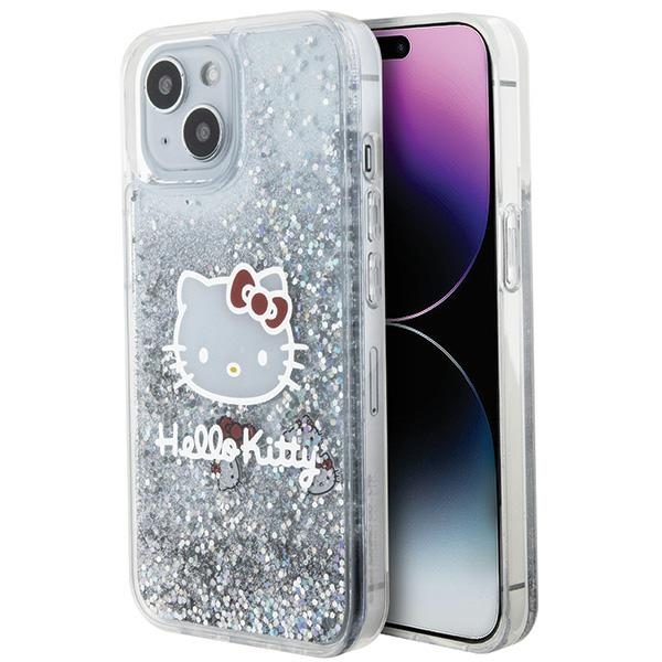 Hello Kitty šķidro spīdumu piekariņi Kitty Head viedtālruņa apvalks iPhone 14 - sudrabains
