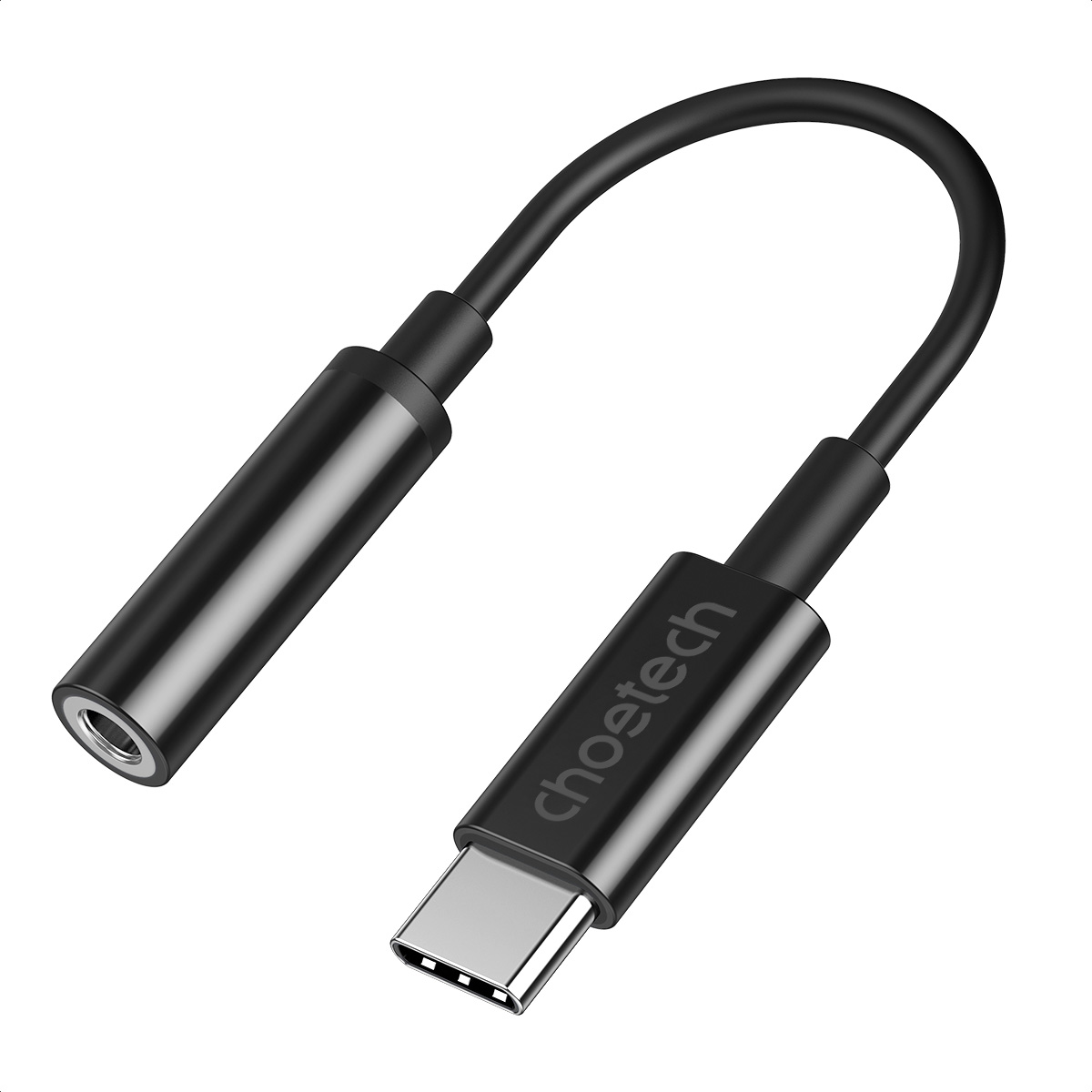 Adapteris Choetech AUX003 USB-C uz 3.5mm audio ligzdas adapteris (melns)
