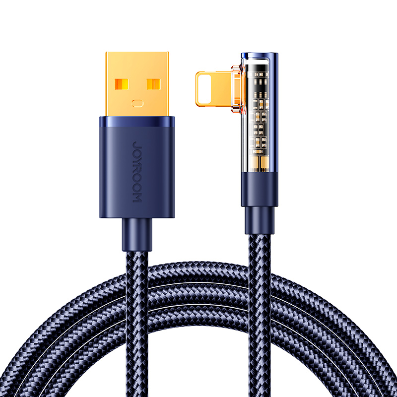 Kabeļa leņķis ar USB-A / Lightning / 1,2 m Joyroom S-UL012A6 (zils)