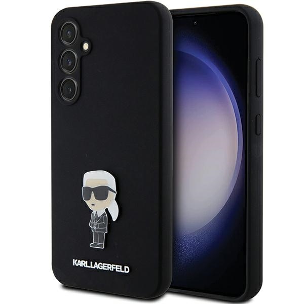 Karl Lagerfeld silikona Ikonik Metal Pin viedtālruņa apvalks Samsung Galaxy S23 FE - melns