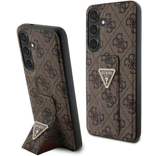 Guess GUHCS24SPGS4TDW S24 S921 brūns/brūns ciets apvalks Grip Stand 4G Triangle Strass