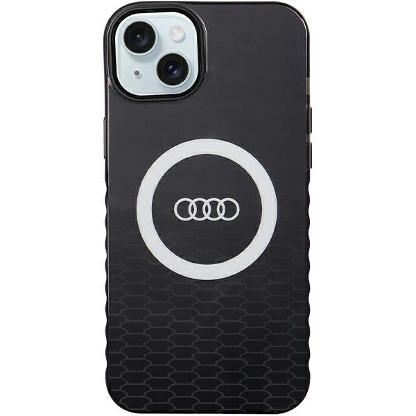 Audi IML Magnētiskais apvalks viedtālrunim iPhone 15 Plus/14 Plus ar lielu logotipu - melns