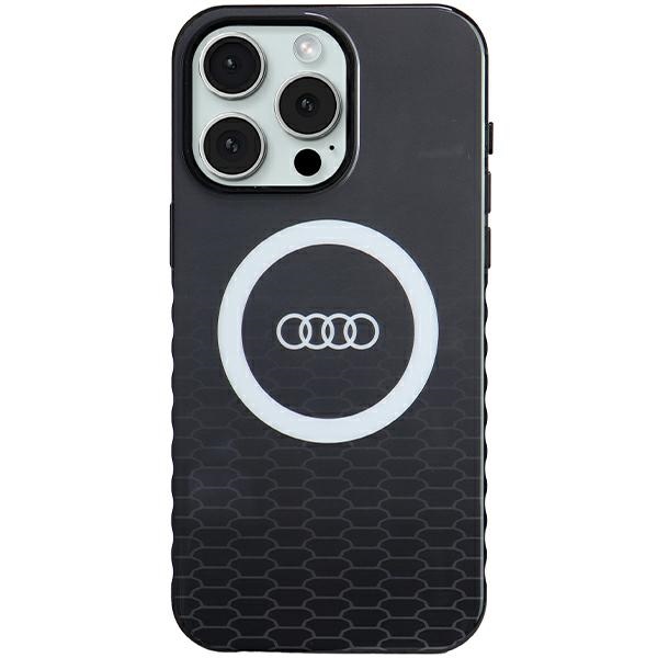 Audi IML Magnētiskais apvalks viedtālrunim iPhone 15 Pro Max ar lielu logotipu - melns