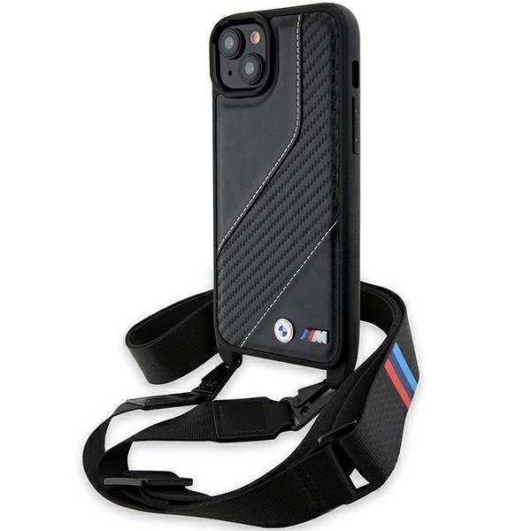 BMW M Edition oglekļa svītra un siksna viedtālruņa apvalks iPhone 15 Plus / 14 Plus - melns