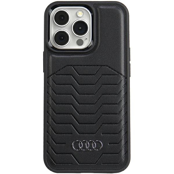 Audi sintētiskās ādas viedtālruņa apvalks MagSafe iPhone 13 Pro / 13 - melns