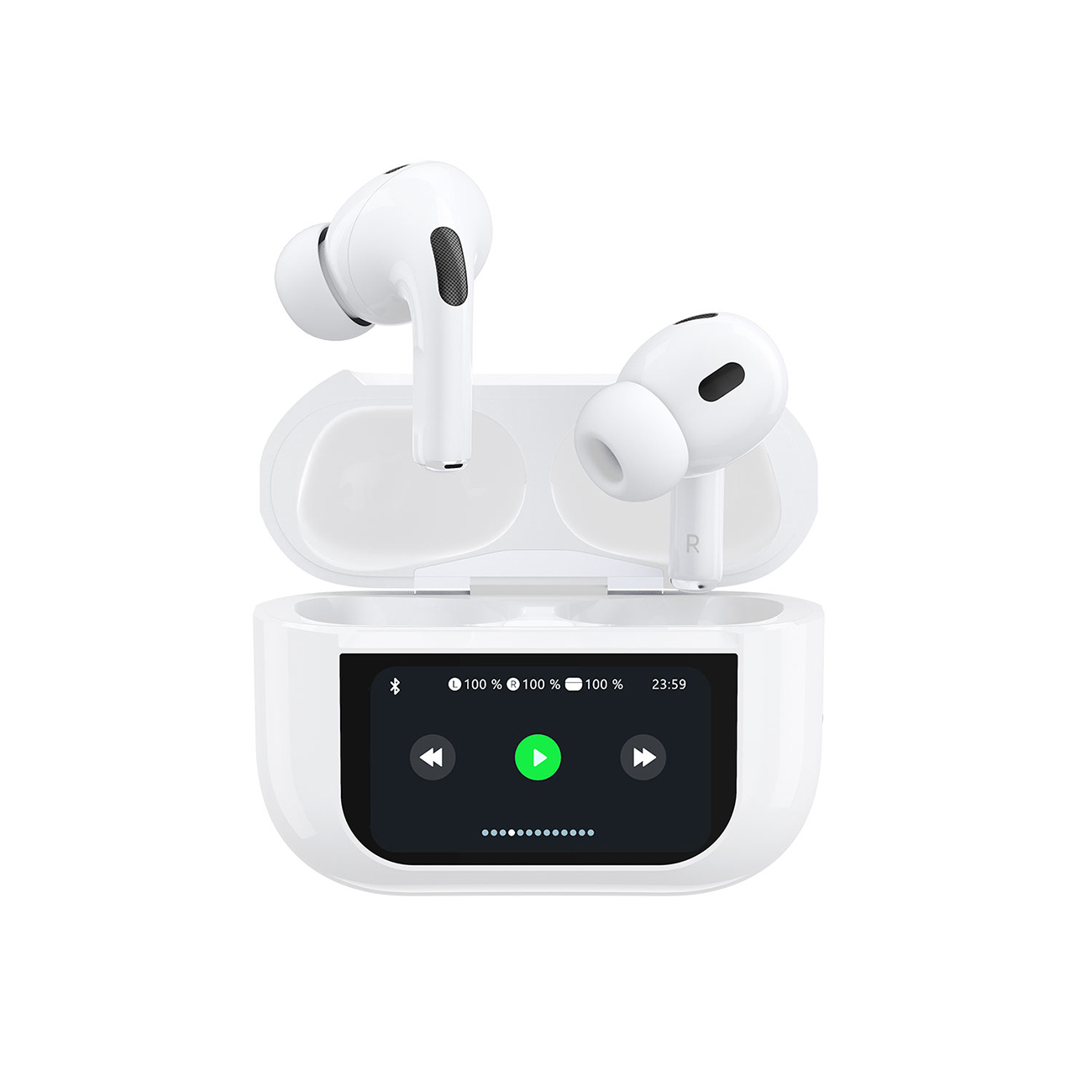 Dudao U19 Bluetooth гарнитура LED TWS V5.3 белый