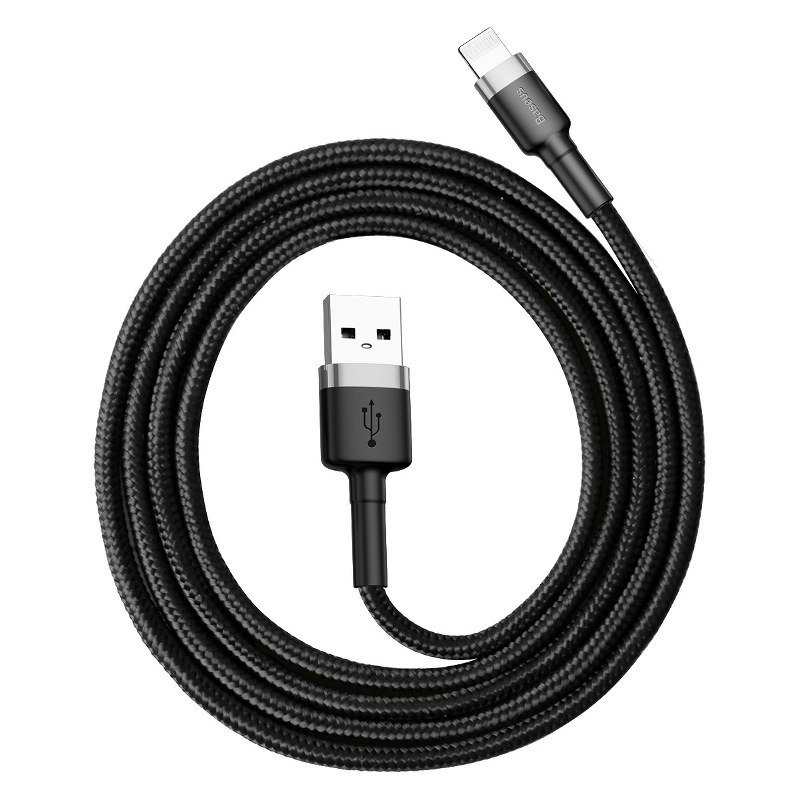 Baseus kabelis Cafule USB - Lightning 1,0 m 2,4A pelēks-melns