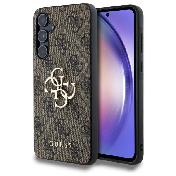 Guess 4G Big Metal Logo viedtālruņa apvalks Samsung Galaxy A55 - brūns