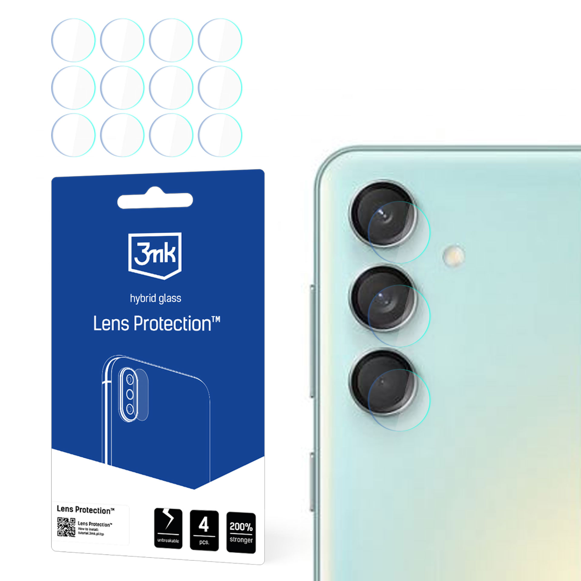 3mk Lens Protection™ hibrīda kameras stikls Samsung Galaxy M55