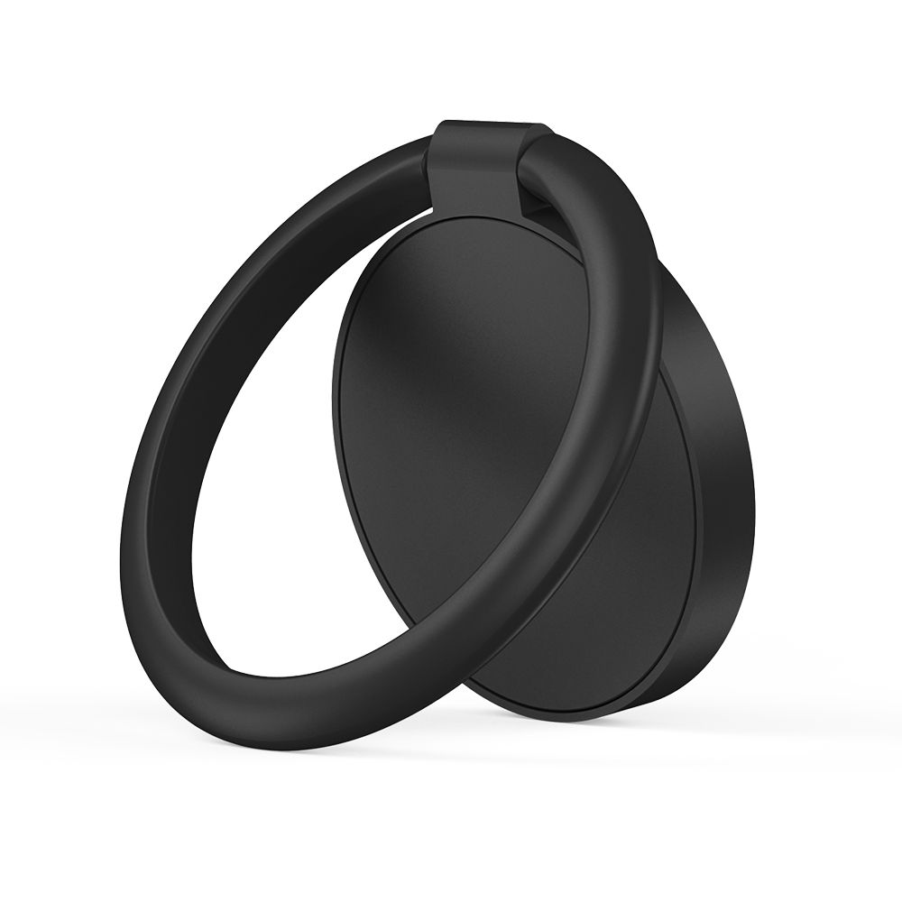 Tech-Protect magnētiskais gredzens viedtālrunim / gredzens ar statīva funkciju - melns