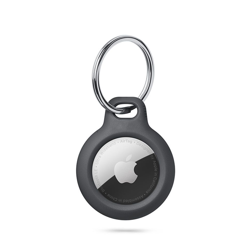 Tech-Protect Rough apvalks Apple AirTag ar gredzenu - melns
