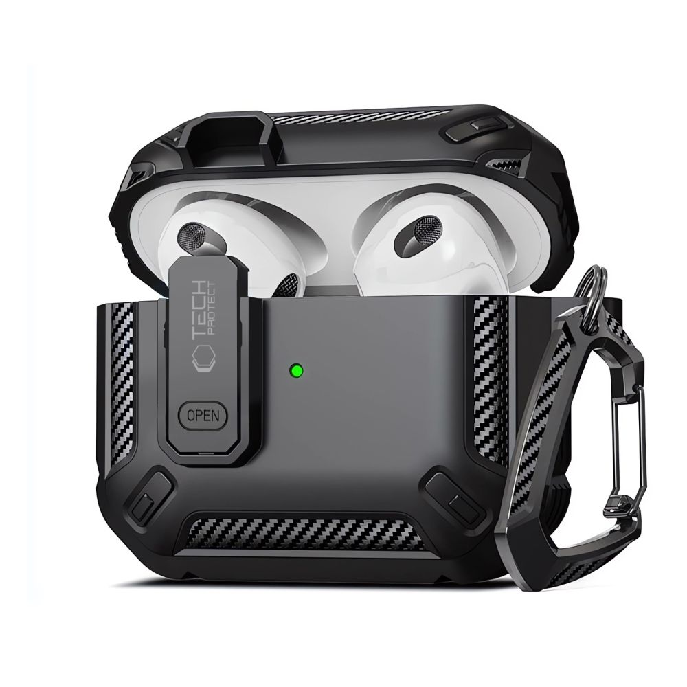 Tech-Protect X-Carbo apvalks AirPods Pro 1 / 2 - melns