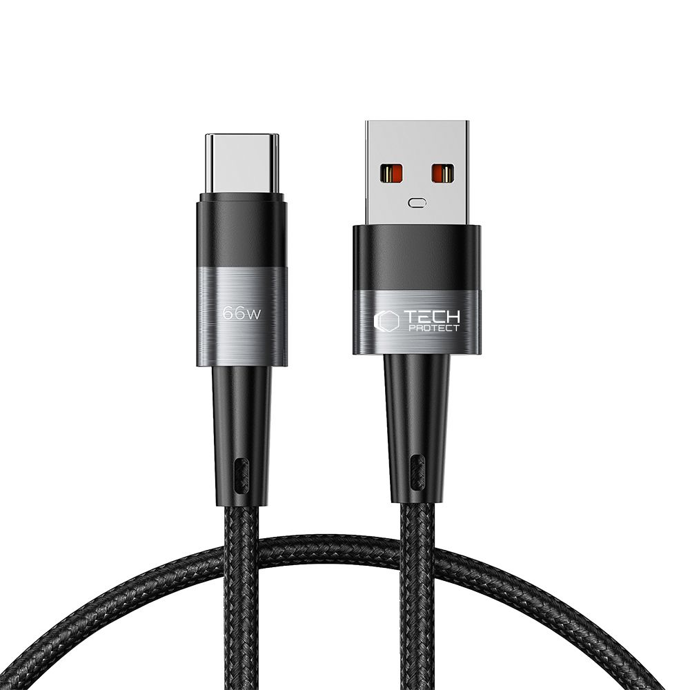 Tech-Protect UltraBoost USB-C / USB-A kabelis 66W 6A 0.25m - pelēks