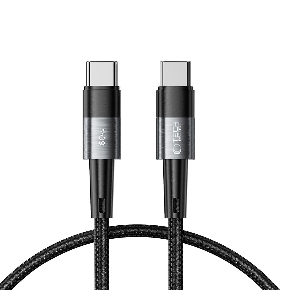 Tech-Protect UltraBoost USB-C / USB-C PD kabelis 60W 3A 0.25m - pelēks