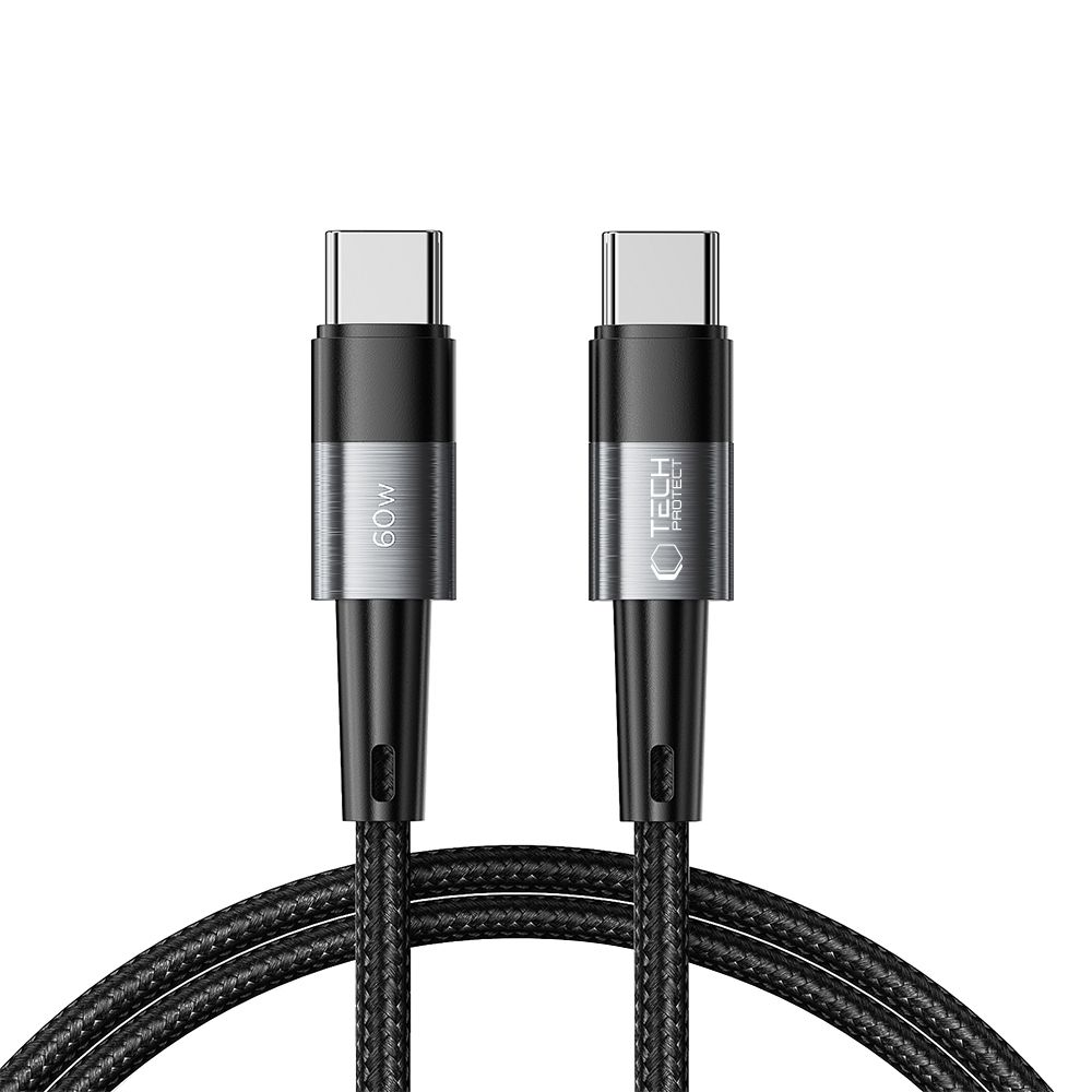 Tech-Protect UltraBoost USB-C / USB-C PD kabelis 60W 3A 1m - pelēks